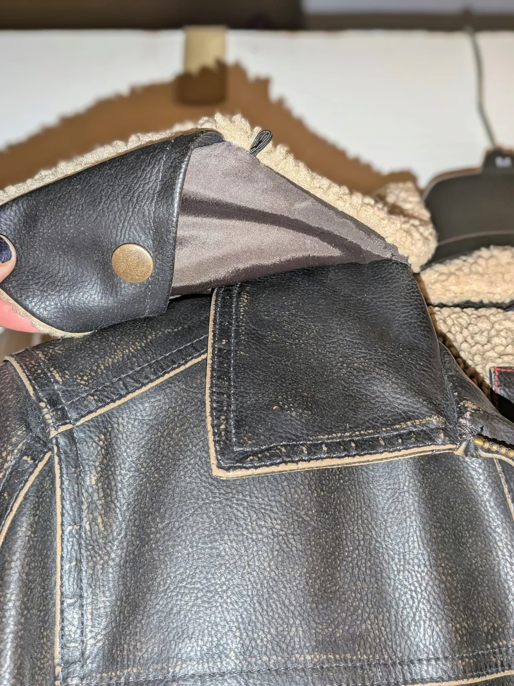 Tommy Hilfiger Dark Brown Bomber Jacket with Removable Faux Fur Collar